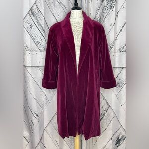 Vintage Dumas Velveteen Opera Coat Burgundy S/M